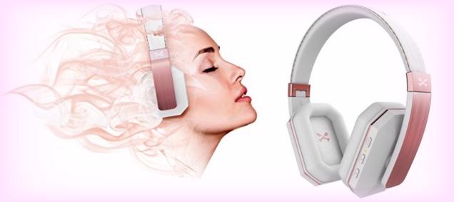 The pink Ghostek soDrop 2 Wireless Headphones are good for ladies