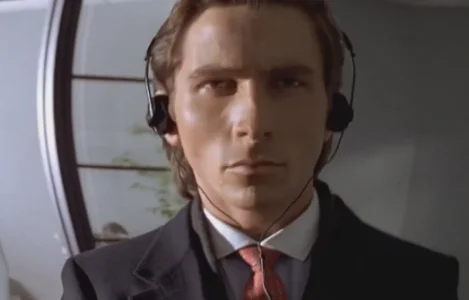 patrick bateman with headphones